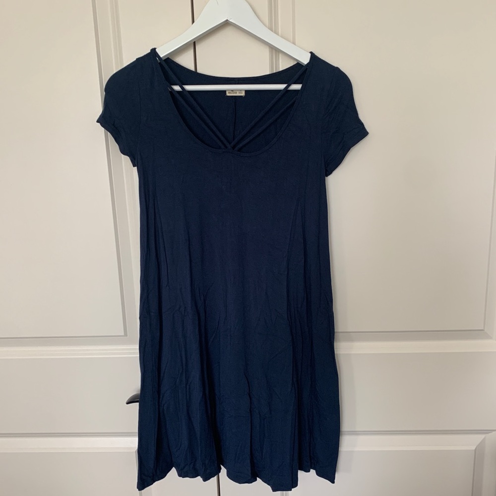 Hollister Navy Midi Flow Dress (Navy)